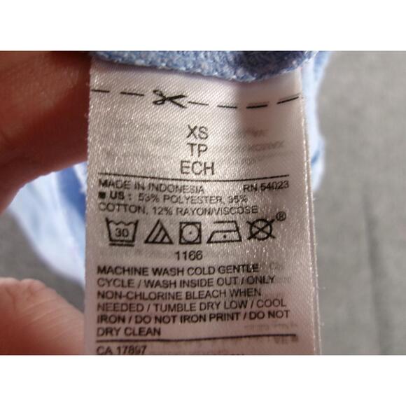 Old Navy Shirt Womens Extra Small Blue Summer Travel Playful Casual Costal Beach - Picture 7 of 9